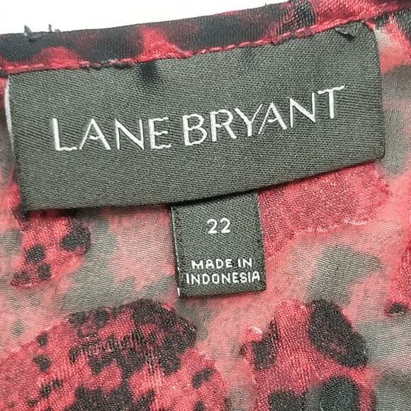 Lane Bryant 22 Top Blouse Balloon Sleeve Sheer Keyhole Whimsigoth Gothic Witchy - Picture 6 of 9